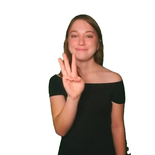 ASL handshape for letter W